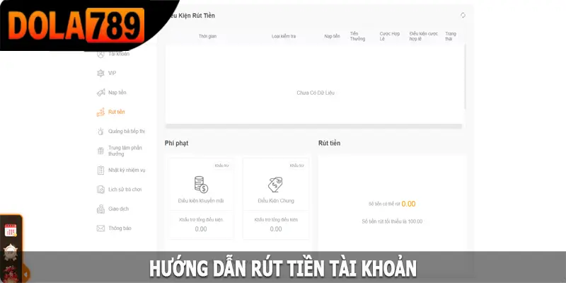 Hướng dẫn rút tiền Dola789 về tài khoản nhanh chóng